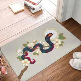 Tappeti Tappeto antiscivolo con serpenti e fiori Zerbino Tappetino da bagno Tappeto decorativo per la casa