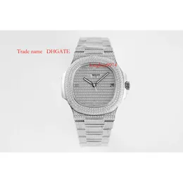 Zircão mecânico 40Mm Pp.324S Relógios AAAAA 9015 SUPERCLONE Masculino Transparente Diamante Relógio Automático Esportes Pp5719 Pp5719 Cristal 468 Montredeluxe