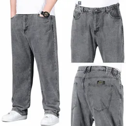Fi Тонкие широкие джинсы для мужчин Джинсы больших размеров Брюки-карго Мешковатые 10XL Уличная одежда Свободные мужские джинсы Мужские рабочие брюки P48H #