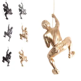 Sculptures Industrial Style Wall Decoration Hanging Resin Climbing Man Mount Climber Pendant Sculpture Figures Retro Statue Gift Home Decor