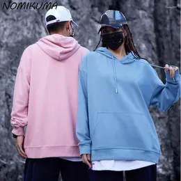 Hoodies femininos nomikuma pulôver sólido com capuz causal moletom coreano 2024 outono das mulheres jumper moda manga longa topo feminino