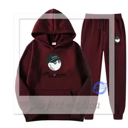 Tute da uomo Malbon Golf Abbigliamento sportivo Malbon Golf Pantaloni larghi con cappuccio in due pezzi caldi da jogging 266