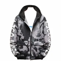 2022 Autumn Men Loose Casual Stylish Camoue Hooded Outdoor Jacket Mountaineering Coat Military Tactical Clothes X9jB#