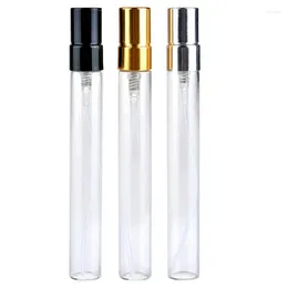 Garrafas de armazenamento portátil transparente vidro perfume spray garrafa vazia 10ml recipientes de pulverizador de alumínio para viagens lx2529