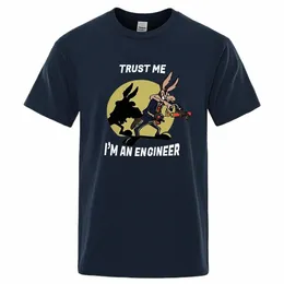 Мужская футболка «Trust Me Im An Engineer», винтажная футболка из чистого хлопка с круглым вырезом, инженерные футболки, классическая мужская одежда, большие размеры p2nX #