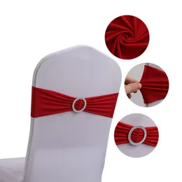 Sashes 20pcs/lot Stretch Chair Knot Wedding Party Decoration Buckle Sashes Back Cover Mariage Hotel Banquet Home Chair Seat Ribbon