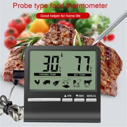 Indicatori Termometro per alimenti Sonda in acciaio inossidabile Display digitale LCD Lettura istantanea con supporto per supporto Indicatore di temperatura per cottura di carne al barbecue