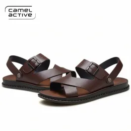 Camel Active Echtes Leder Männer Mode Bequeme Sandalen Freizeit Schnalle Marke Schuhe Herren Strand Sandalen 3730