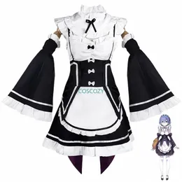 ram/rem Cosplay Re:zero Kara Hajimeru Isekai Seikatsu Lg Wig Costumes Dr Headdr Party Suit Anime Maid Dr Costume k3kA#