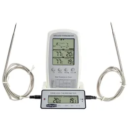 ゲージMosekoワイヤレスデジタルバックライト肉食品オーブンキッチン温度計2プローブ温度アラームの調理用バーベキュー温度計