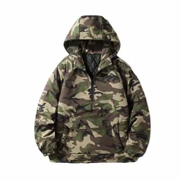 yasuguoji Casual Camoue Men's Winter Jacket Thick Warm Male Coat Camo Hooded Cott Windproof Parka Military Mens Overcoat D5gN#