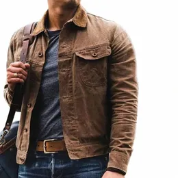 autumn Retro Male Jacket Canvas Cott Khaki Military Uniform Light Casual Work Safari Style Coats Man Clothing Mens Jacket 729j#