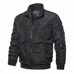fall And Winter Of The New Men's Polyester Cott Jacket Style Leisure Pure Color Collar Flight Jacket Bigger Sizes N4WU#