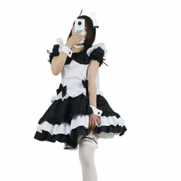 Summer Black White Chocolate Maid Outfit da donna Dr 100% poliestere Confortevole gioco di ruolo Halen Costume unisex n66d #