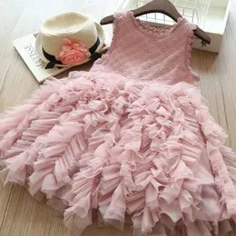 Новинка 2018 года, кружевное платье для маленьких девочек, модный детский жилет без рукавов, платья принцессы, летняя детская марлевая пачка, эксклюзивная одежда, 2 цвета ZZ