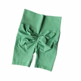 Pantaloncini da yoga estivi Seaml Pantaloncini da allenamento a vita alta Pantaloncini da donna sexy Booty Tummy Ctrol Gym Leggings Pantaloncini da corsa traspiranti r9qe #