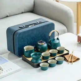 مجموعة Teaware Sets بسيطة وخفيفة فاخرة شاي درج شاي مجموعة هدية أعمال محمولة