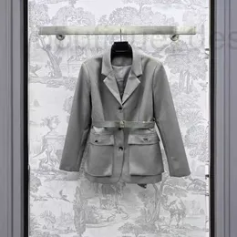 Kvinnors dike rockar Designer Brand Spring and Summer New Nanyou PRA Loose Casual British Style Simple Cresatile Slim Fit Belt Flip Collar Suit Coat For Women 97PD