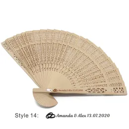 Álbuns 60/10 peças ventilador dobrável de madeira portátil personalizado, ventilador dobrável perfumado de sândalo, leques de mão para decoração de casamento, presentes para convidados