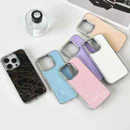 iPhone 용 고급 디자이너 PU 가죽 폰 케이스를위한 PU 15 14 13 12 11 Pro Max Plus Fashion Bright Design Back Case Case 고급 휴대폰 보호 커버