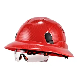Cykelhjälmar loebuck kolfiber fl BRIM Safety Helmet With CE Goggles Anti Collision Construction Site Hard Hat GM850 231017 DRO DHBRN