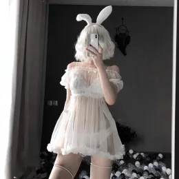 Yepyeni kadın pijama kawaii dantel babydoll seksi iç çamaşırı pijamaları Set kadınlar için set tül Temptation elbise erotik cosplay maliyeti 2024