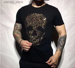 Męskie koszulki S-6xl gorące diamentowe męskie koszulka moda moda z krótkim rękawem T-sens T-shirt luźna swoboda koszulka Hip Hop Mens24328