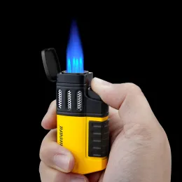 صناديق السيجار Torch Lighter 4 Torch Jet Flame يمكن إعادة ملؤها مع أداة إكسسوارات التدخين لكمة لتدخين الغاز المحمول ولاعة