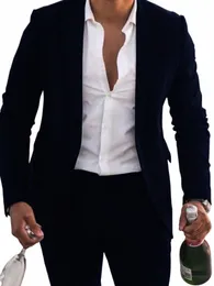 men Suits Lapel Suit Double Breasted Wedding Groom Suit 2 Piece Set Full Male Dr Luxury 2023 Elegant Blazer Clothing a63D#