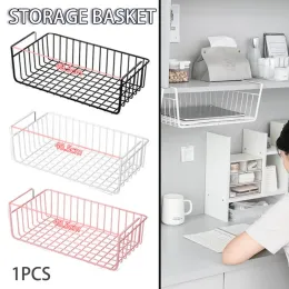 Racks Home Küche Hängen Mesh Korb Hängen Unter Regal Lagerung Eisen Schrank Schrank Schreibtisch Draht Bücherregal Regal Block Rack Organizer