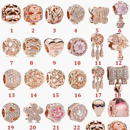 Silver 925 Sterling Sier Fit Women Charms Breads Charm Rose Gold Balloon Hollow Galaxy String Ster