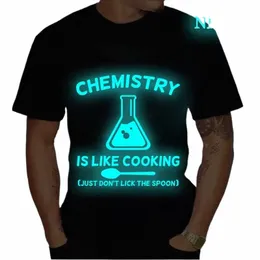 chemistry Is Like Cooking Men's T-Shirts Funny Tees Tshirts Short Sleeve Hipster Man Tshirt Chemistry Luminous Oversize Tops e2jV#