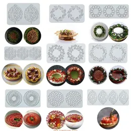 Moldes de cozimento Flor Lace Mat Bolo Molde Casamento Silicone Fondant Moldes Mousse Decorações Sugarcraft Confeiteiro Presentes para Amantes