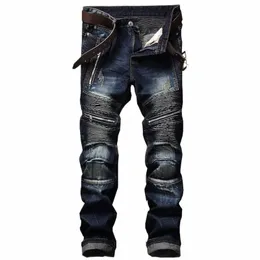 2022 New Men's Jeans European American Slim Zipper Leisure Cott Straight-tube Men's Wed Trousers Hot Sale 591C#