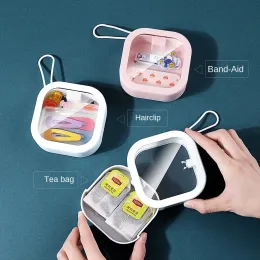 Rosa mini abs + tpe mais recente caixa de armazenamento de bolso rotativo caixa de doces pequenas caixas de armazenamento latas moeda brincos fones de ouvido caixa de presente