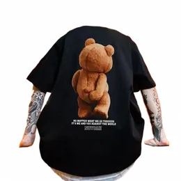 Summer Fi Heavyweight Retro Men's Bear 100% Cott Tryckt rund hals Högkvalitativ fitn Street T-shirt L6LR#