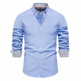Aiopeson 2023 Neue Herbst Cott Herren Oxford Hemd Lg Sleeve Butt Down Social Busin Casual Hemden für Männer J3g1 #