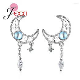 Dangle Earrings Korean Lovely Blue Star Moon Long for Women 925 Sterling Silver Needle Girl Gift Brinco