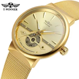 Winner-162g Men's Business Fully Automatic Leisure Steel Belt Hine Transparent Mechanical Watch