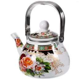 Geschirrsets Emaille Pot Tea serviert Retro Kessel Vintage -Teekanne für Herd Top Kessel über Kaffee verletzt Gießen Sie können Sie können