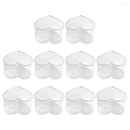 Coppe usa e getta cannucce 10 pezzi Tiramisu tazza di cuore Air Vasitos a forma di cuore con tapadera para postres mini antipasto ciotola in plastica dessert