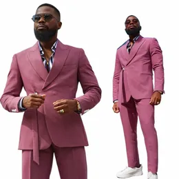 traje rosa ajustado para hombre, chaqueta para boşlukları, traje de boda y playa, traje de 2 piezas, de fiesta noche, hecho a medida d3p7#