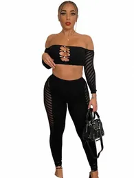 estranho puss ver através de 2 peças conjunto feminino verão magro oco diamds sl pescoço colheita topos + leggings coquette clubwear roupas t9v1 #