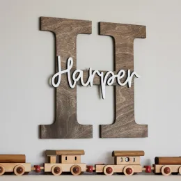 Miniatures Custom Wooden Wall Name Sign for Wall Decor Letter Capitalized Name Room Door House Name Sign Baby Wedding Birthday Gift Banquet