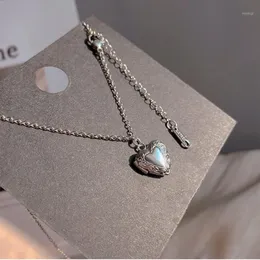 Pendant Necklaces Trendy Romantic Charm Open Design Love Heart Silver Color Women's Korean Style Jewelry Accessories2972