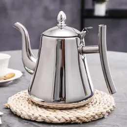 10001500 ml Teekanne Edelstahl Royal Teekanne mit Sieb Golden Silver Kettle Infuser Oolong Flower 240328