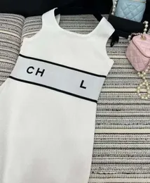 チャンネルCCデザイナーレディース印刷ドレスファッションパネルドレスレディースカジュアルノースリーブロングスカート