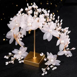 Süßes hellrosa Perlen-Blumen-Stirnband, Krone, Braut-Kopfschmuck für Hochzeit, Party, Damen, Haarschmuck, Geburtstag, Abschlussball, Kleid, Tiara, Schmuck, Geschenk, CL3432