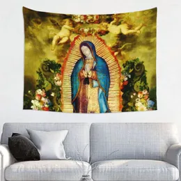 Tapeçarias personalizadas hippie nossa senhora de guadalupe mexicano virgem maria tapeçaria parede pendurado decoração de casa dormitório católico