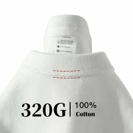 320GSM Hög kvaltitet Överdimensionerad T-shirt för män Kort ärm Tee Cott Solid Color Trend Leisure Streetwear Stor G5QQ#